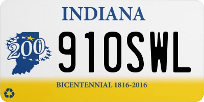 IN license plate 910SWL