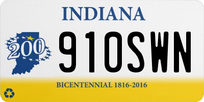 IN license plate 910SWN