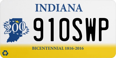 IN license plate 910SWP