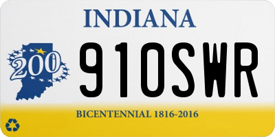 IN license plate 910SWR