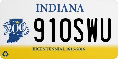 IN license plate 910SWU
