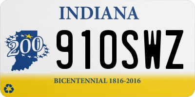 IN license plate 910SWZ