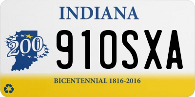IN license plate 910SXA
