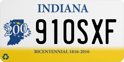 IN license plate 910SXF
