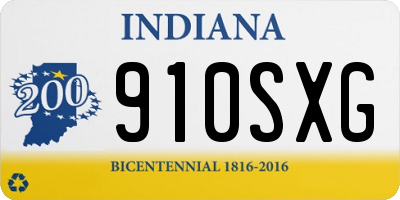 IN license plate 910SXG