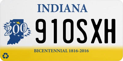 IN license plate 910SXH