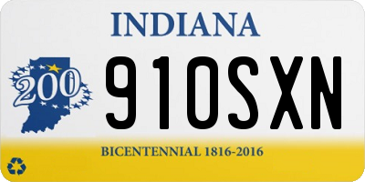 IN license plate 910SXN