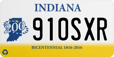 IN license plate 910SXR
