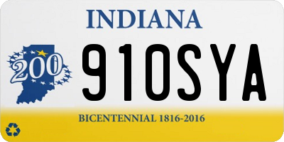 IN license plate 910SYA