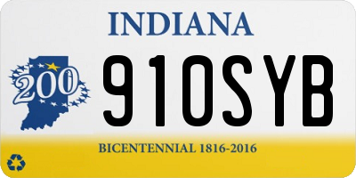 IN license plate 910SYB