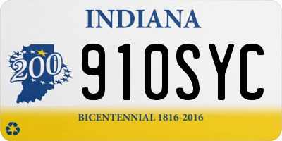 IN license plate 910SYC