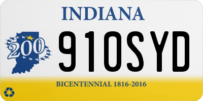 IN license plate 910SYD