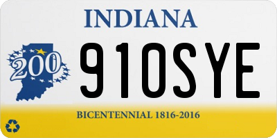 IN license plate 910SYE