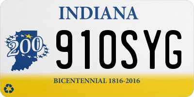 IN license plate 910SYG