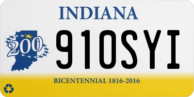 IN license plate 910SYI