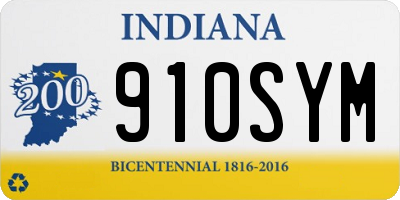 IN license plate 910SYM