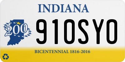 IN license plate 910SYO
