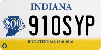 IN license plate 910SYP