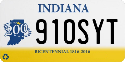 IN license plate 910SYT