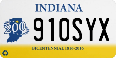 IN license plate 910SYX