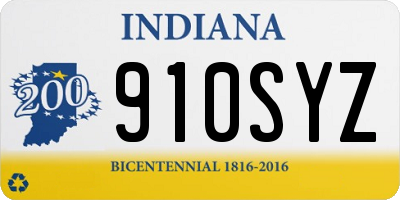 IN license plate 910SYZ