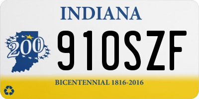 IN license plate 910SZF