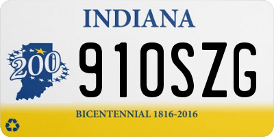 IN license plate 910SZG