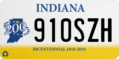 IN license plate 910SZH