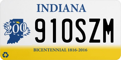 IN license plate 910SZM