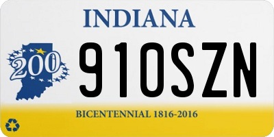 IN license plate 910SZN