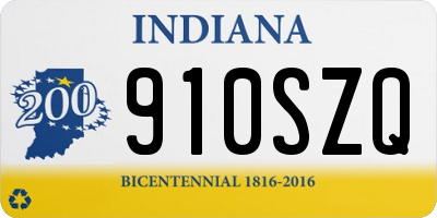 IN license plate 910SZQ