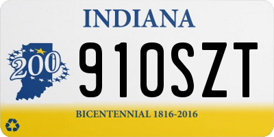 IN license plate 910SZT