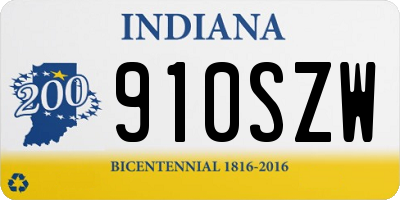 IN license plate 910SZW