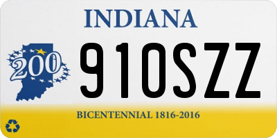 IN license plate 910SZZ