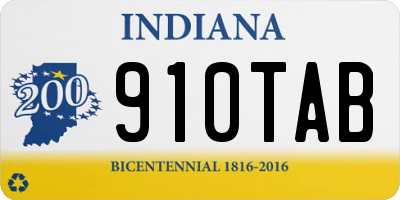 IN license plate 910TAB