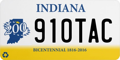 IN license plate 910TAC