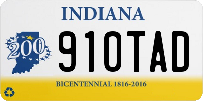 IN license plate 910TAD