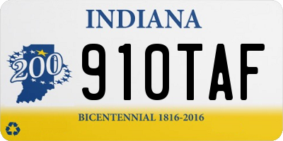IN license plate 910TAF