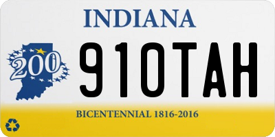IN license plate 910TAH