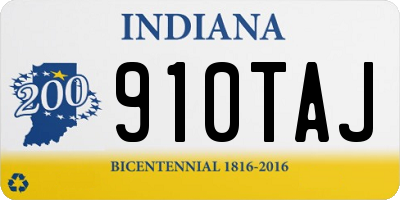 IN license plate 910TAJ