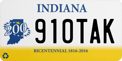 IN license plate 910TAK