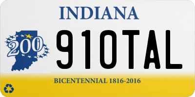 IN license plate 910TAL