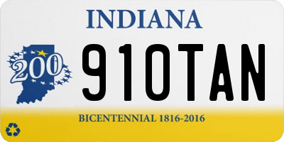 IN license plate 910TAN
