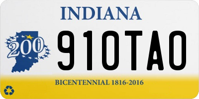 IN license plate 910TAO