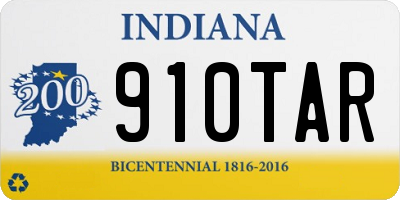 IN license plate 910TAR