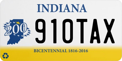 IN license plate 910TAX