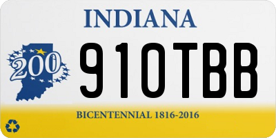 IN license plate 910TBB