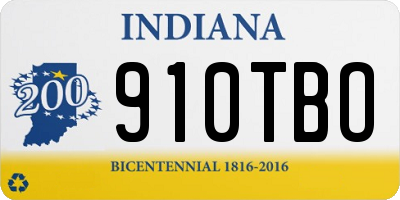 IN license plate 910TBO