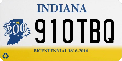 IN license plate 910TBQ