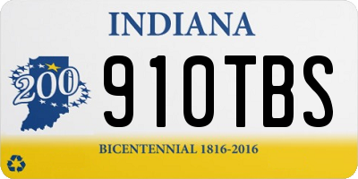 IN license plate 910TBS